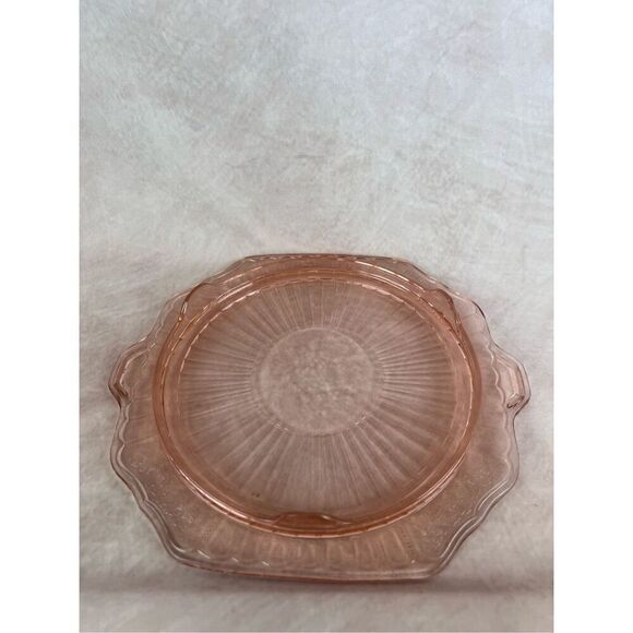 Vintage Pink Depression Glass Footed Platter - Picture 5 of 7